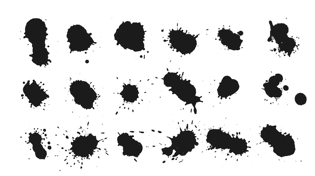 Free Vector | Big set of ink drops splats design
