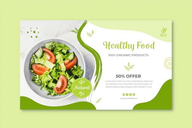 Free Vector | Bio and healthy food banner