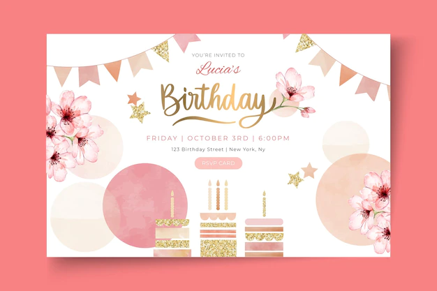 Free Vector | Birthday banner template with flowers