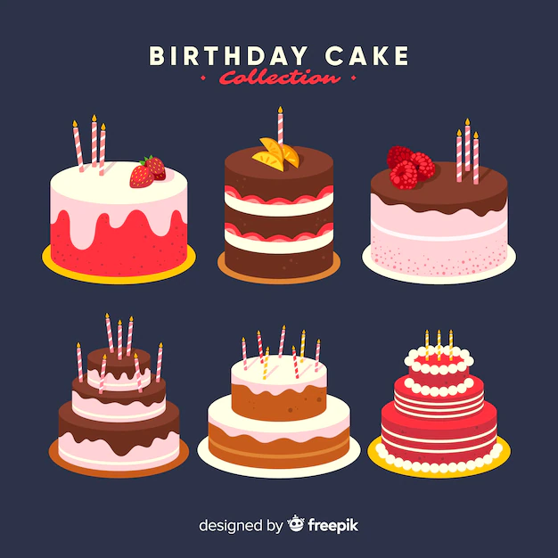Free Vector | Birthday cake collection