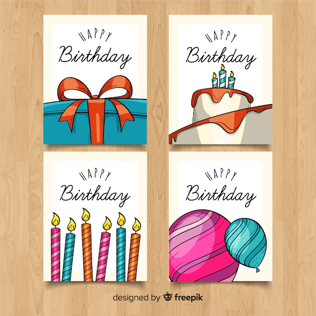 Free Vector | Birthday card collection