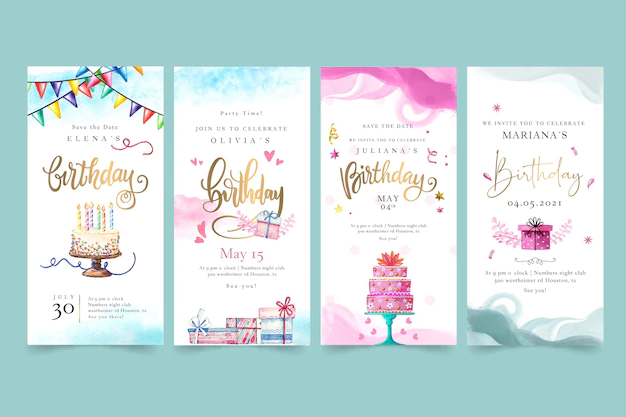 Free Vector | Birthday instagram stories