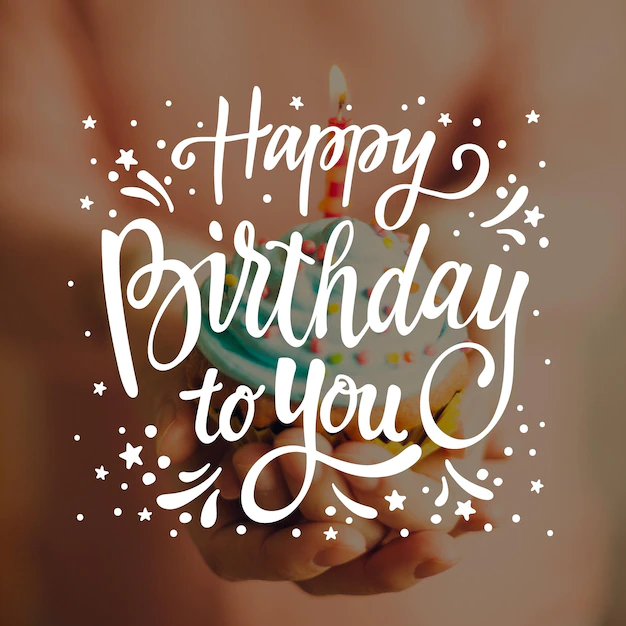 Free Vector | Birthday lettering with photo