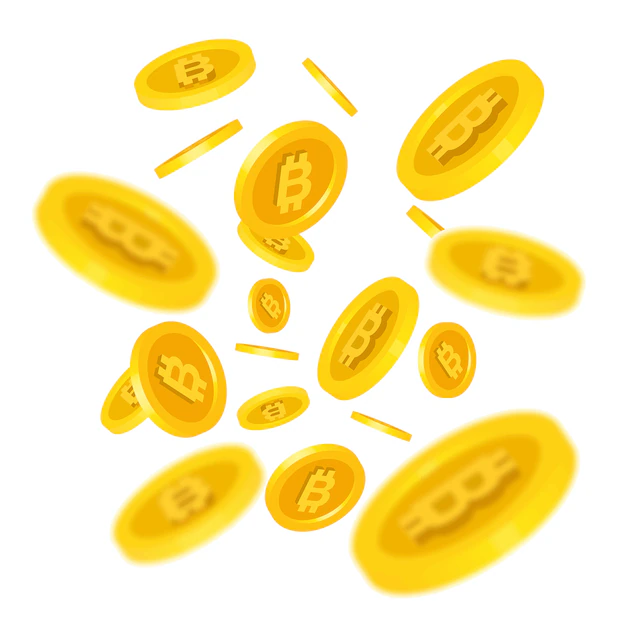 Free Vector | Bitcoins falling illustration
