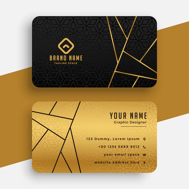 Free Vector | Black and gold luxury vip business card template