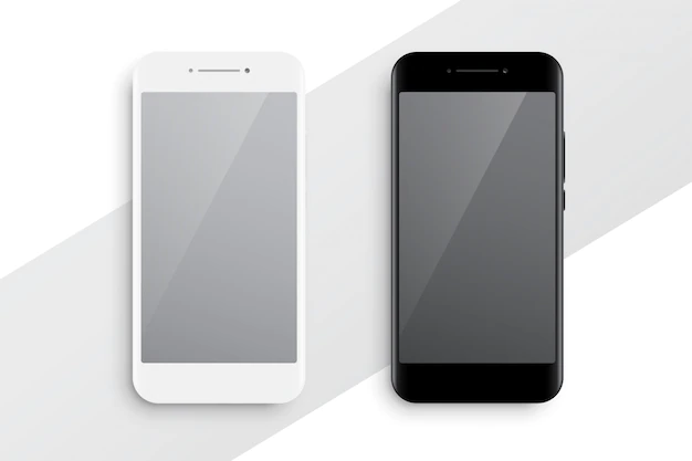 Free Vector | Black and white smartphone mockup