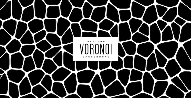 Free Vector | Black and white voronoi pattern background