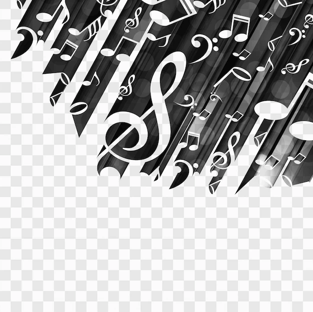 Free Vector | Black background with musical notes