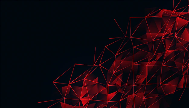 Free Vector | Black background with red glowing low poly mesh