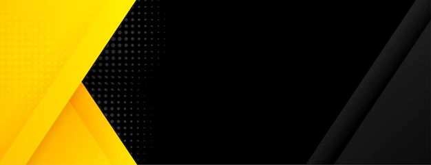 Free Vector | Black banner with yellow geometric shapes