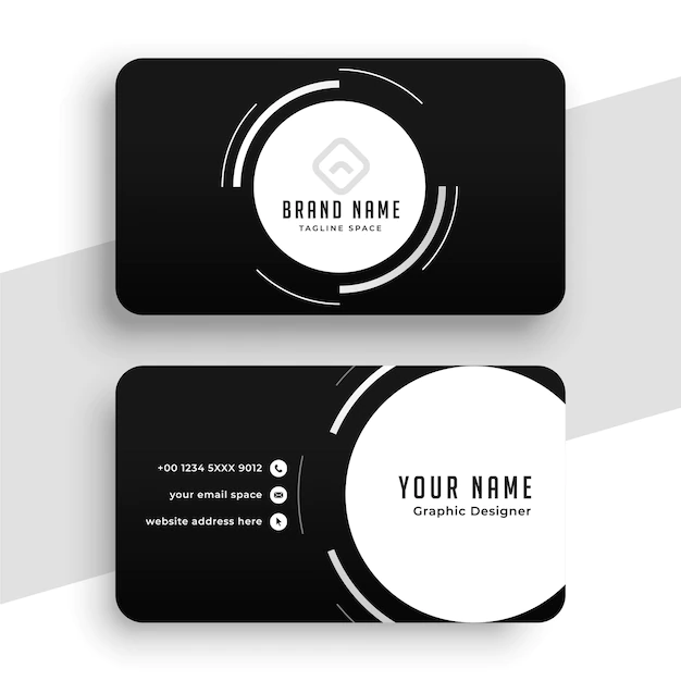 Free Vector | Black business card with white circles