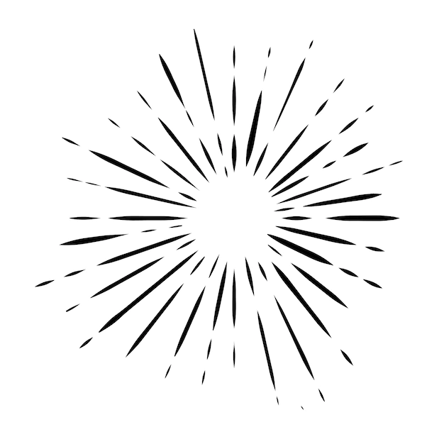 Free Vector | Black doodle sunburst