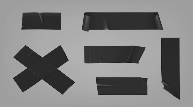 Free Vector | Black duct adhesive tape pieces