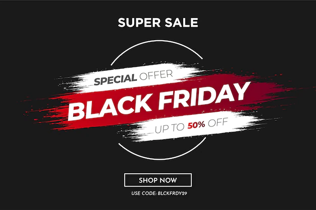 Free Vector | Black friday modern background sale with abstract brush stroke