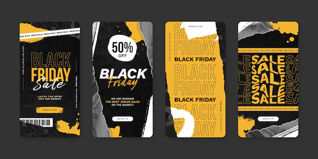 Free Vector | Black friday paper style ig stories
