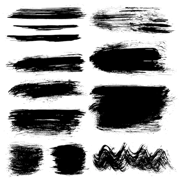 Free Vector | Black hand painted brush strokes