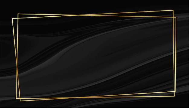 Free Vector | Black marble style background with golden frame
