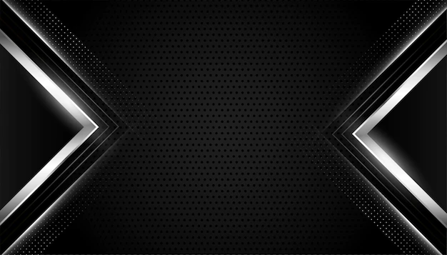 Free Vector | Black realistic background with silver geometric shapes