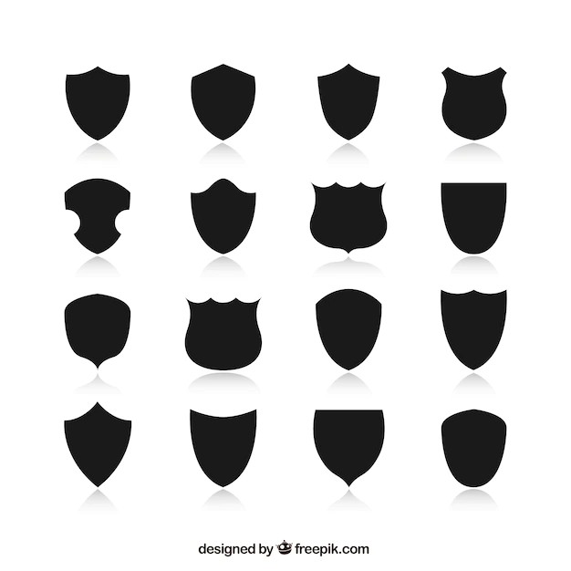 Free Vector | Black shields shapes