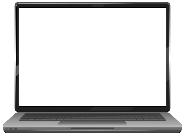 Free Vector | Blank screen laptop gadget icon isolated on white background
