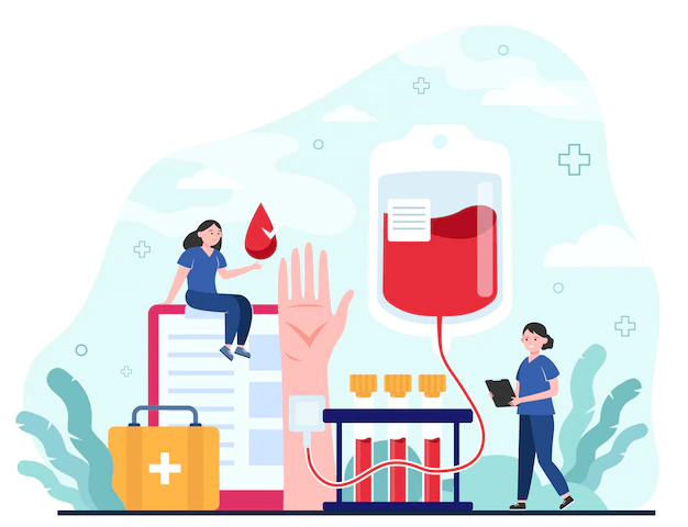Free Vector | Blood donor and nurse