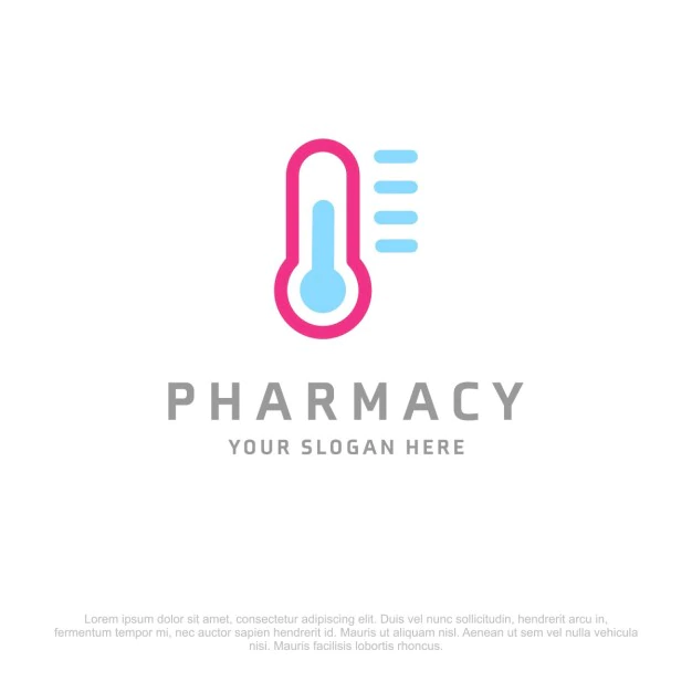 Free Vector | Blue and pink pharmacy logo