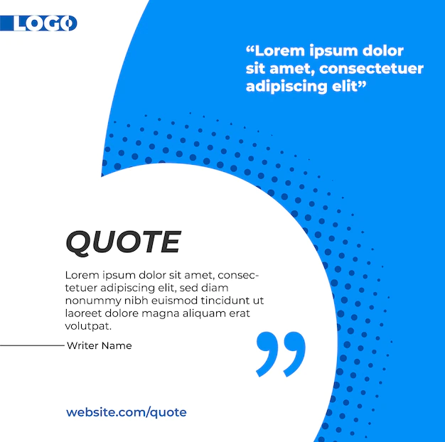 Free Vector | Blue and white banner for quote