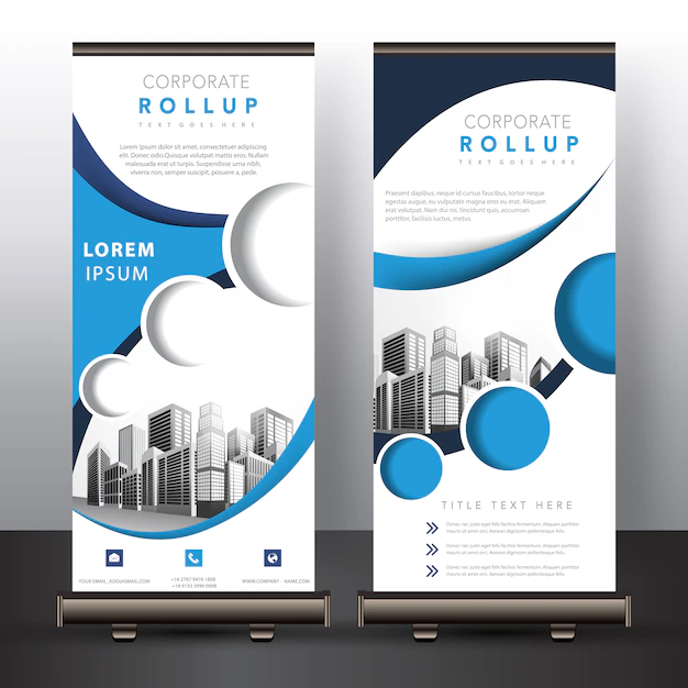 Free Vector | Blue and white roll up design