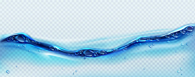 Free Vector | Blue clean water wave with bubbles and drops