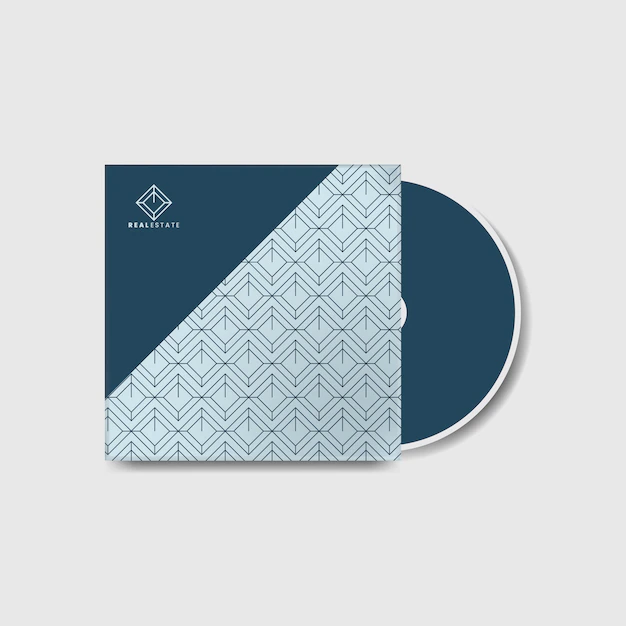Free Vector | Blue corporate cd cover template