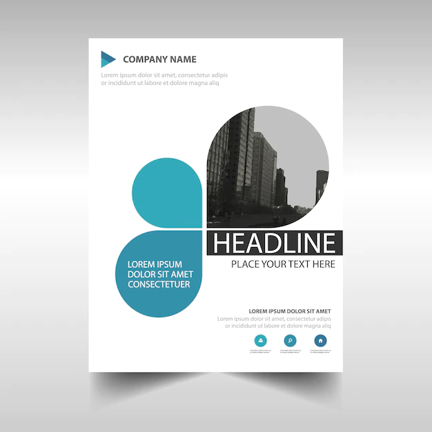 Free Vector | Blue creative annual report book cover template