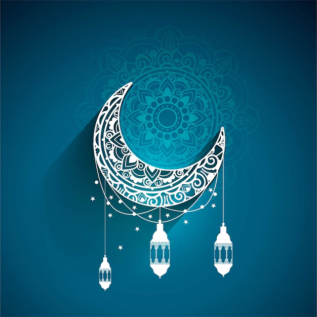Free Vector | Blue design for eid mubarak