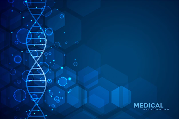 Free Vector | Blue dna blue medical and healthcare background