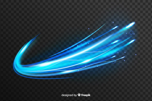 Free Vector | Blue light wave effect on transparent background