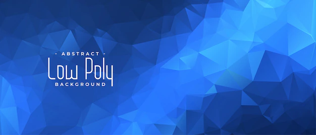 Free Vector | Blue low poly banner with triangle shapes background