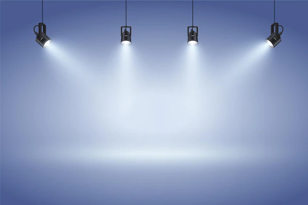 Free Vector | Blue wall with spot lights background