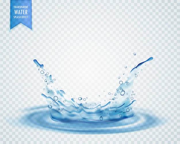 Free Vector | Blue water splash with ripples isolated on transparent background