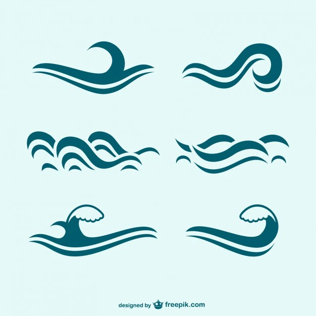 Free Vector | Blue waves icon pack