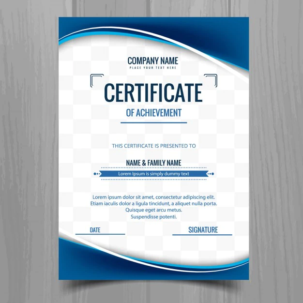 Free Vector | Blue wavy certificate