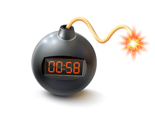 Free Vector | Bomb with timer illustration