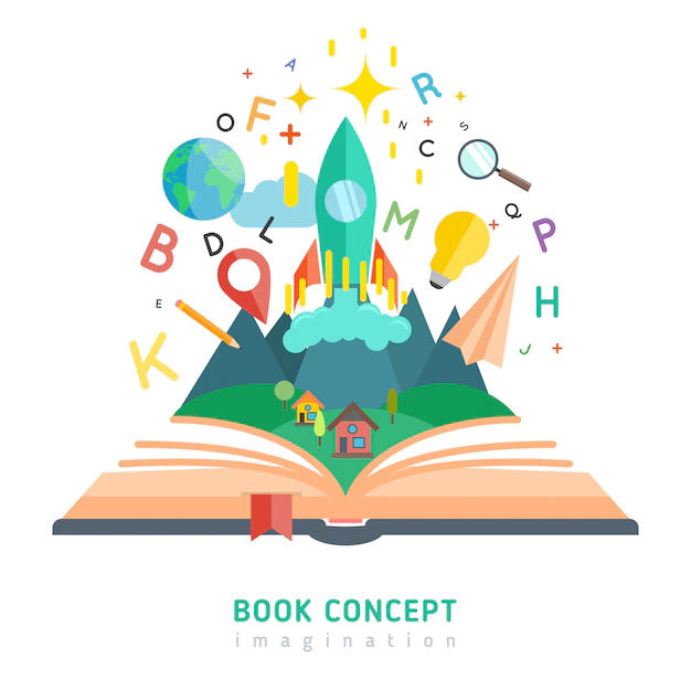 Free Vector | Book concept illustration