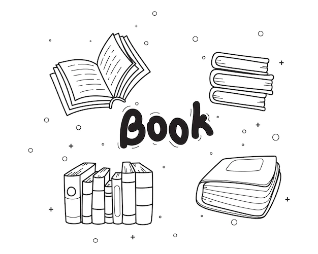 Free Vector | Book doodle hand drawn cartoon art illustration