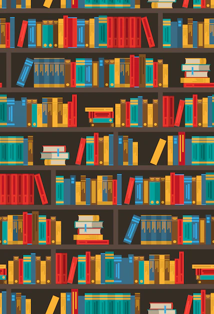 Free Vector | Book shelves  dtcorative colorful icon poster