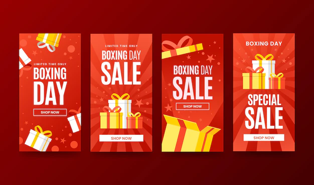Free Vector | Boxing day sale instagram story collection