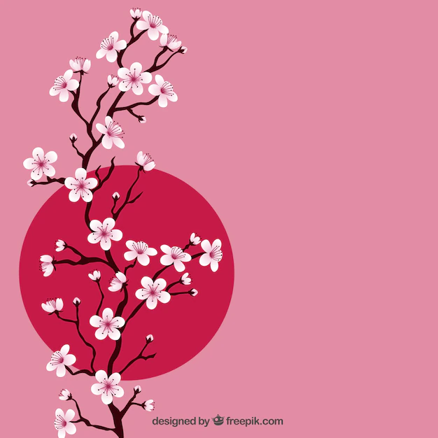 Free Vector | Branch with cherry blossoms