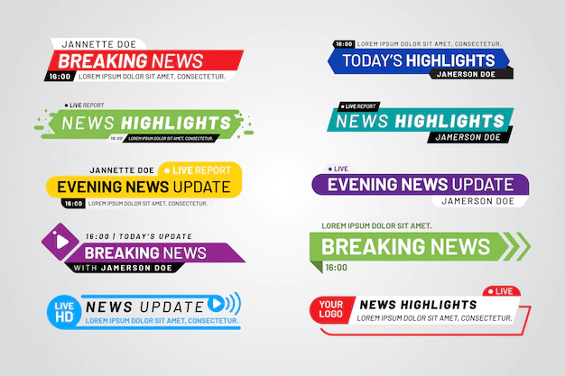 Free Vector | Breaking news banners template