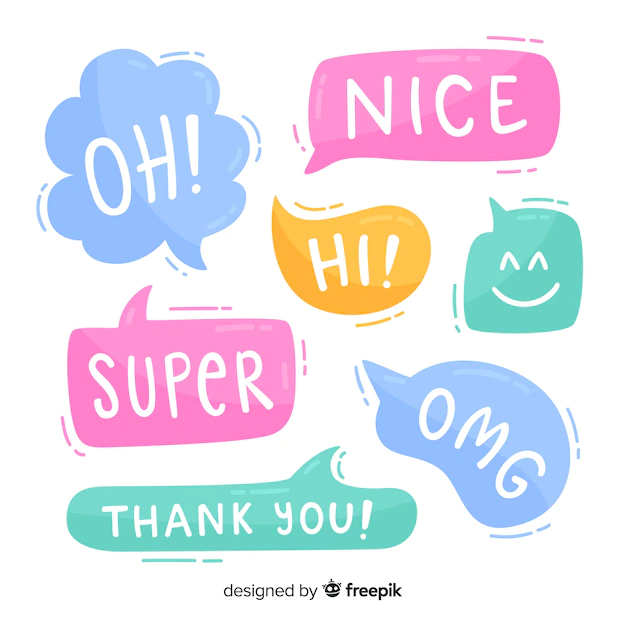 Free Vector | Bright colored speech bubbles with expressions