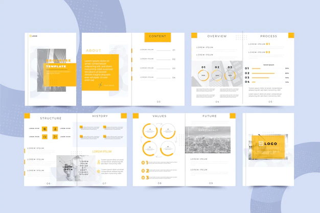 Free Vector | Brochure template layout set