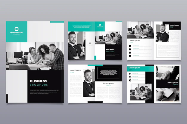 Free Vector | Brochure template layout with people