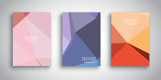 Free Vector | Brochure templates with abstract low poly designs